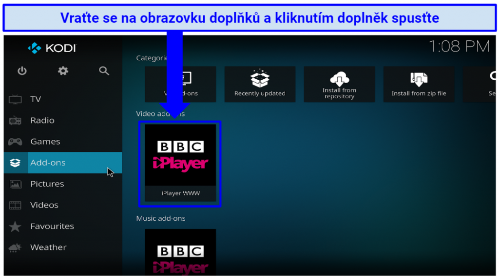 Graphic showing Kodi's Add-on icons
