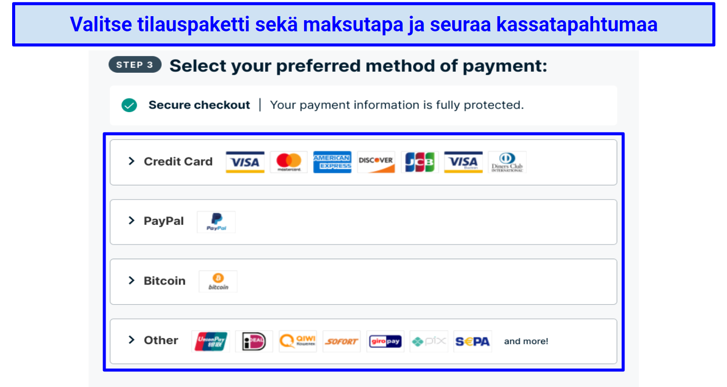 Screenshot of ExpressVPN's checkout page